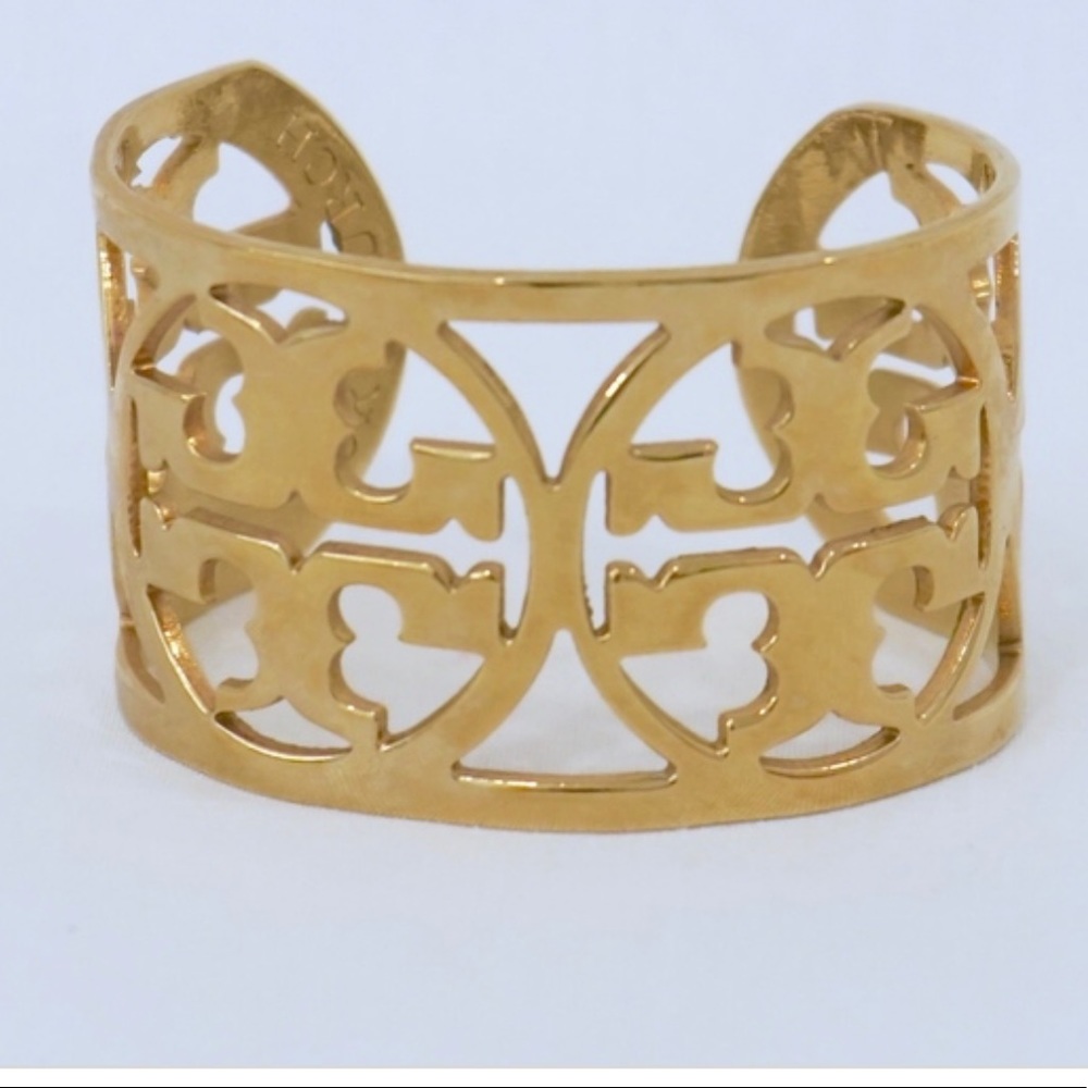 Tory Burch Cutout T logo cuff - gold